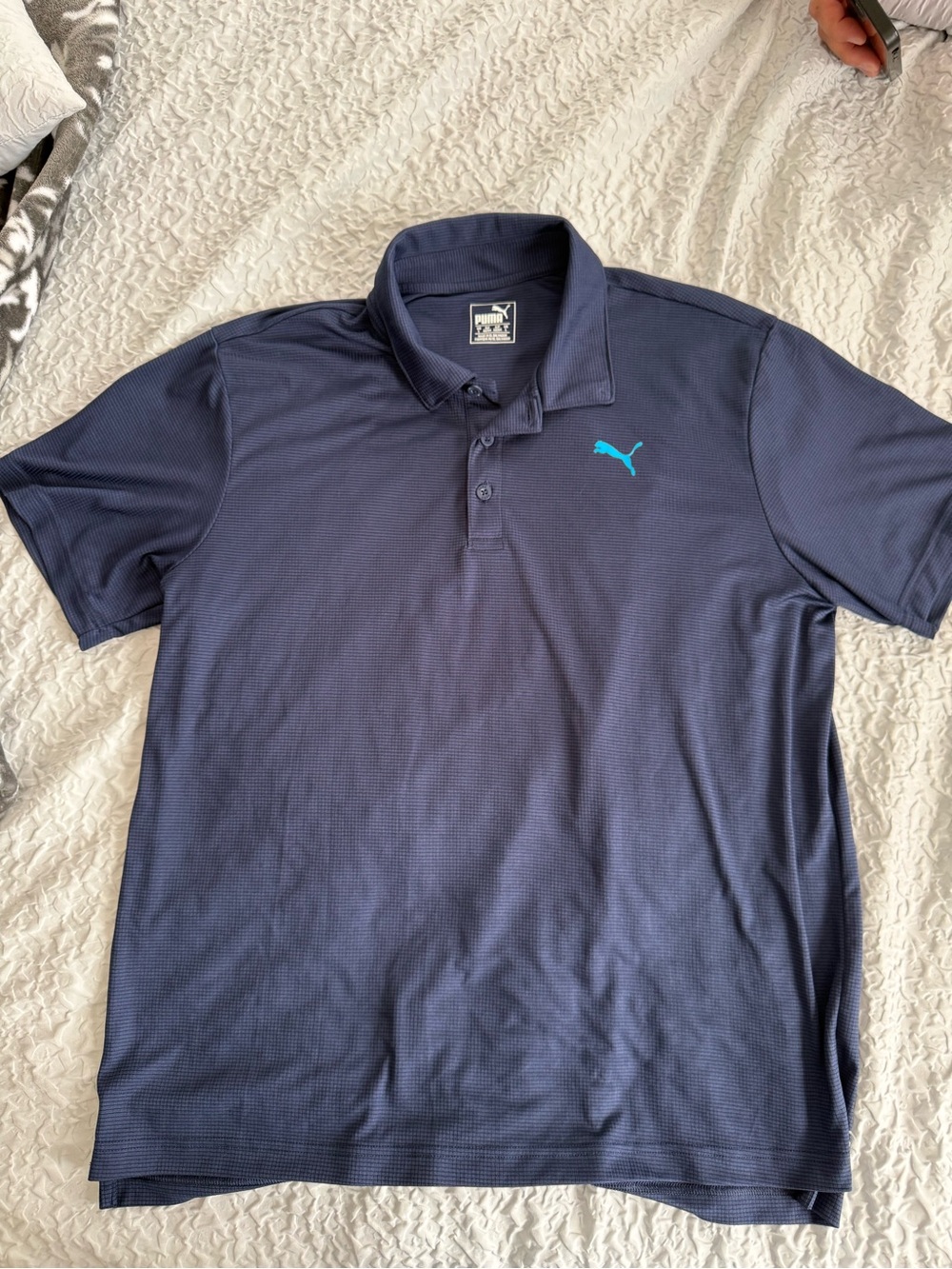 Puma Navy Polo with Teal Puma Logo